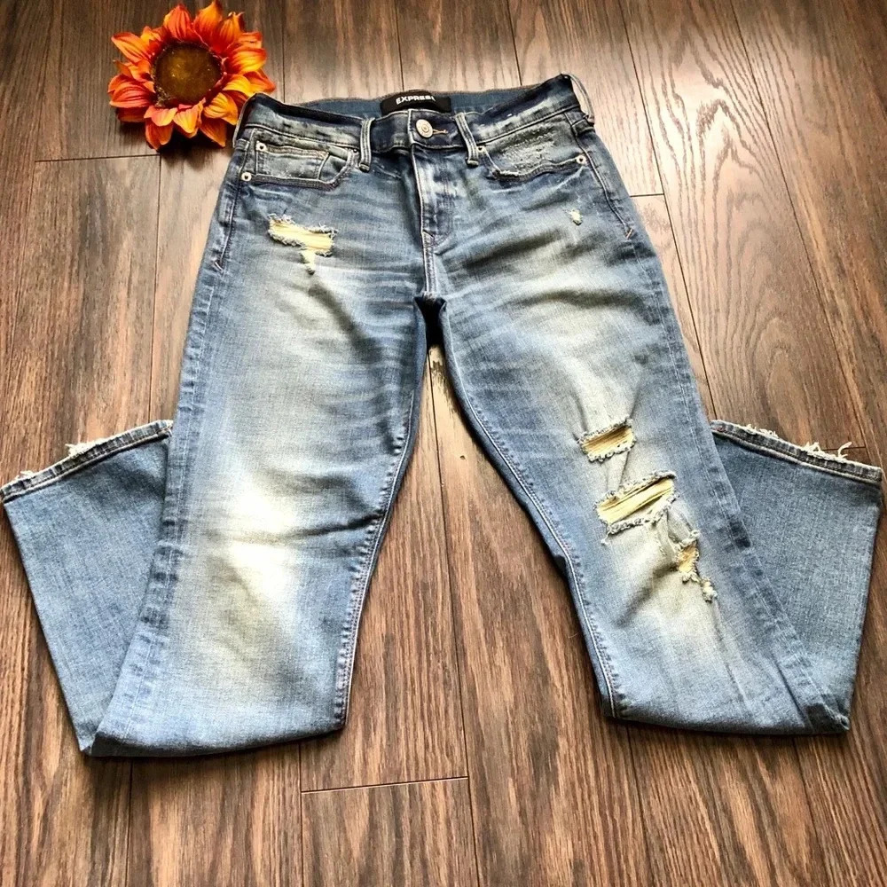 🦋B2G1🦋EXPRESS Mid•Rise Skinny Jeans 0 Short - Picture 2 of 8